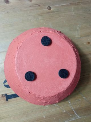 Pezzo di cemento ovale 18 cm rustico rosso