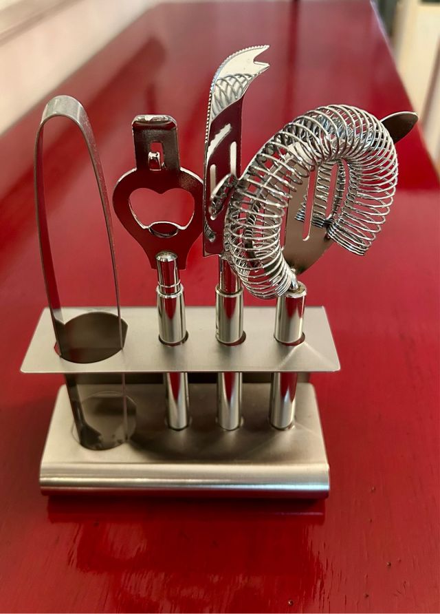 Juego Accesorios Coctelería inox. nunca usado.