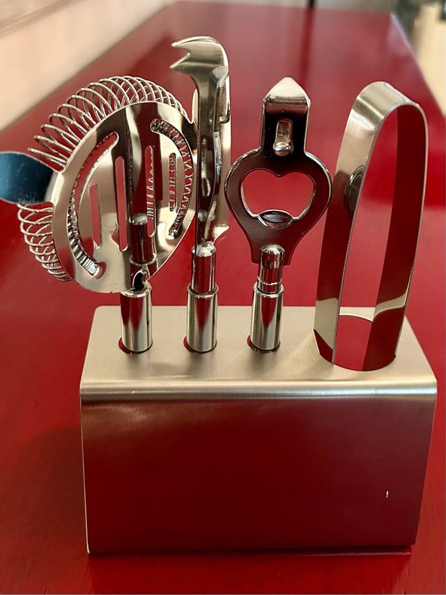 Juego Accesorios Coctelería inox. nunca usado.