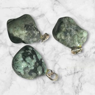 3 Colgantes Esmeralda Natural