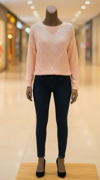 Jersey rosa y azul mujer