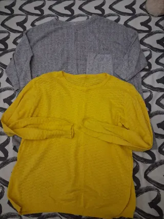 Lote 2 jerséis: gris y amarillo