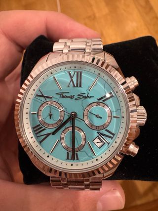Reloj Thomas Sabo plateado y turquesa
