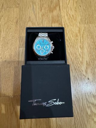 Reloj Thomas Sabo plateado y turquesa