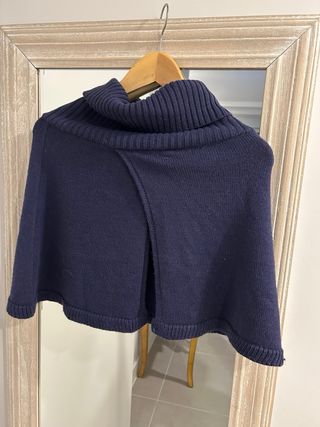 Vestido punto negro y azul con lazo