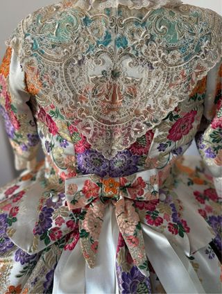 Traje Fallera S XVIII Blanco perlado