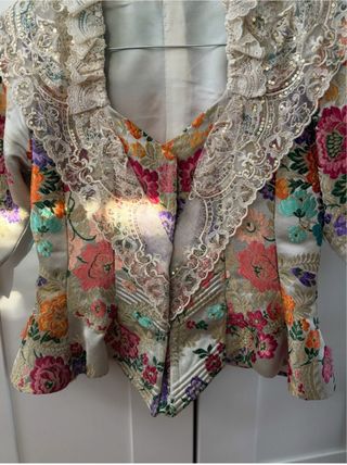 Traje Fallera S XVIII Blanco perlado