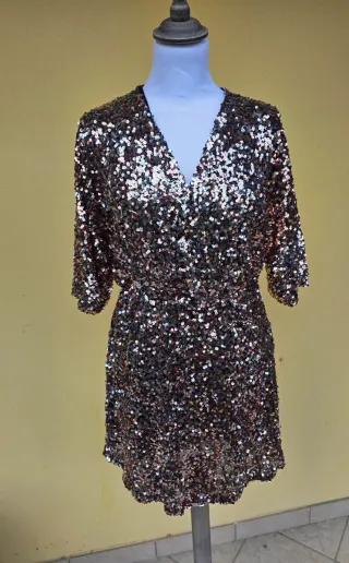 Abito con braghette (Tuta) Paillettes Oro/ Argento