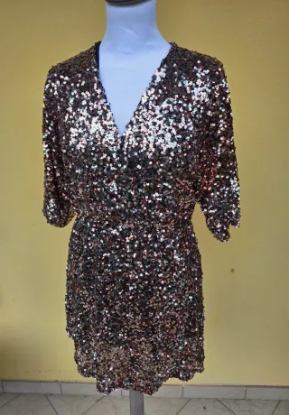 Abito con braghette (Tuta) Paillettes Oro/ Argento