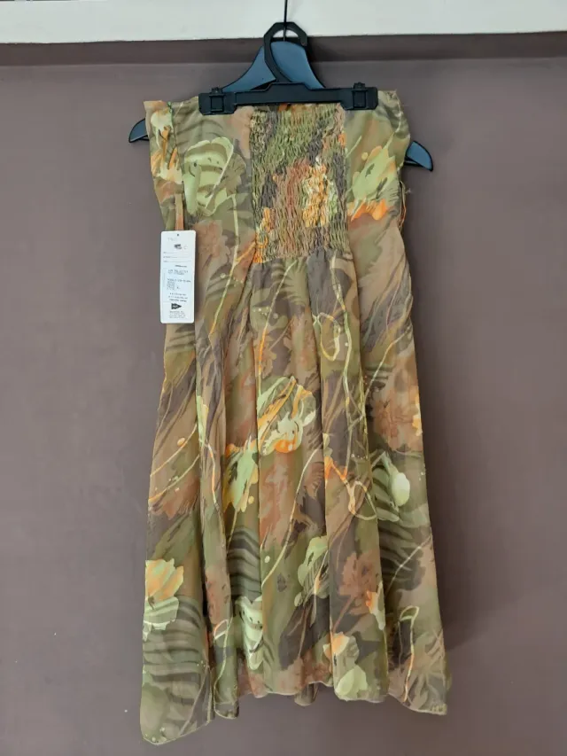 Vestido palabra de honor estampado floral