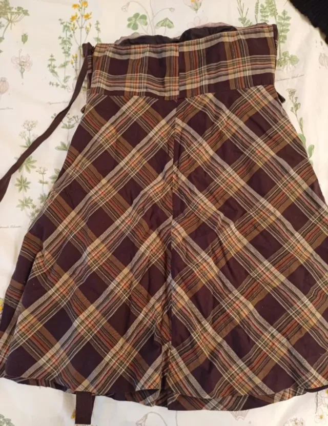 Vestido palabra de honor a cuadros