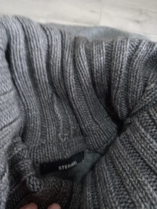 Vestido lana gris Stefanel cuello alto