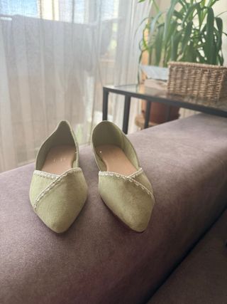 Zapatos planos verdes