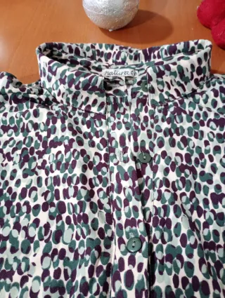 Vestido estampado verde y morado