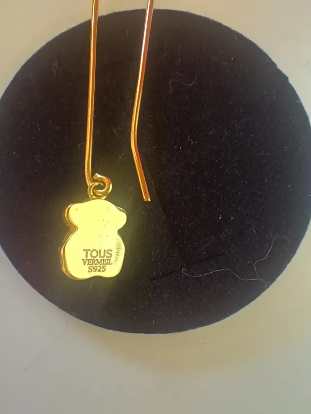 Pendientes Tous Largos Malaquita ,oro