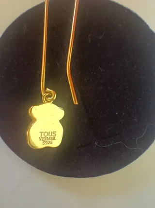 Pendientes Tous Largos Malaquita ,oro