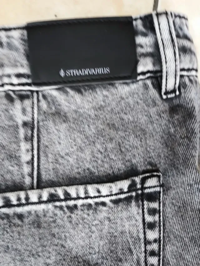 Jeans Cargo Donna Grigio Lavato