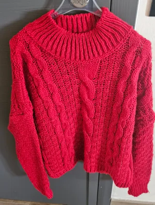 Maglione lana rosso taglia unica