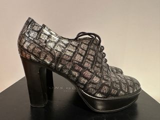 Zapatos Pons Quintana Piel Cocodrilo Plata