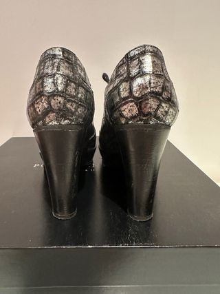 Zapatos Pons Quintana Piel Cocodrilo Plata