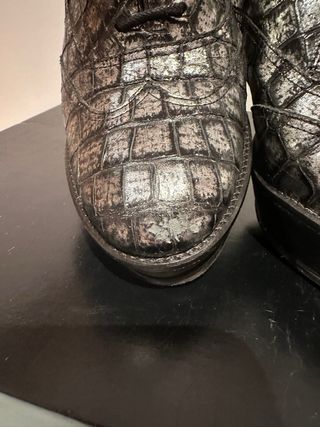 Zapatos Pons Quintana Piel Cocodrilo Plata