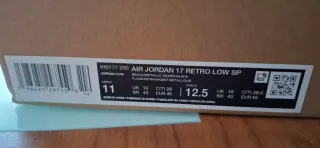 Nike Air Jordan 17 low ia Beige/Negro Talla 45