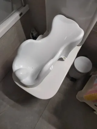 Bañera bebé azul plegable Adaptador bañera  Hamaca