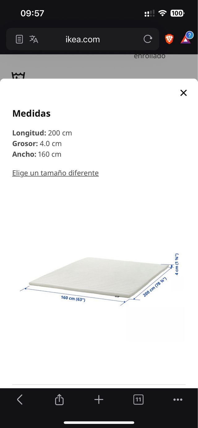 Colchoncillo Topper 160x200 cm