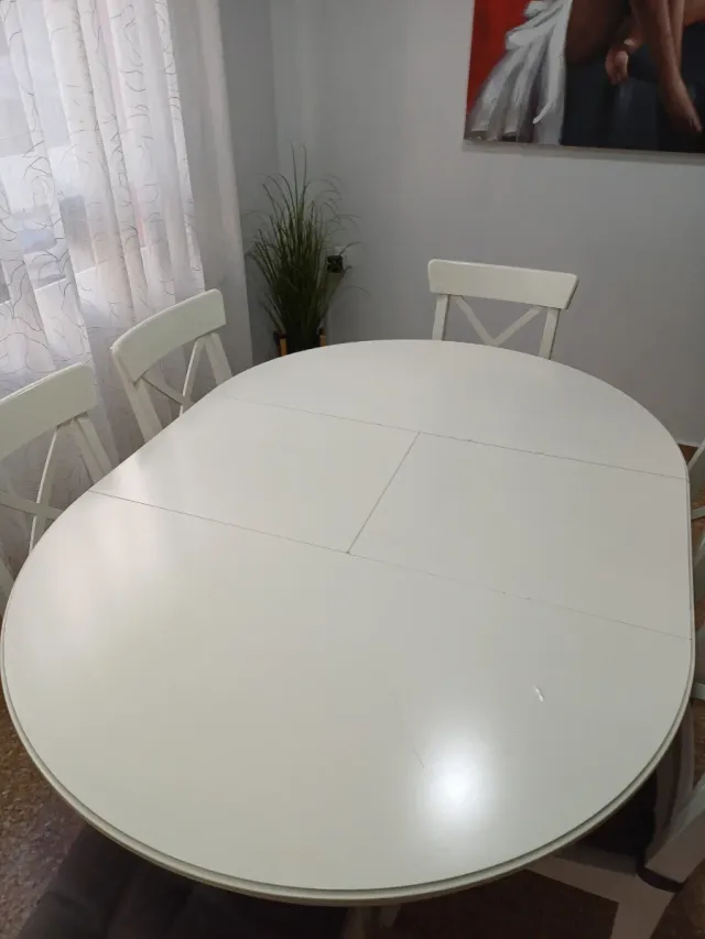 Mesa Comedor Extensible Blanca