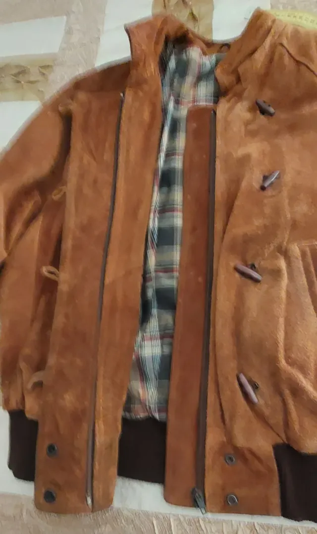 Cazadora ante caballero marrón teja