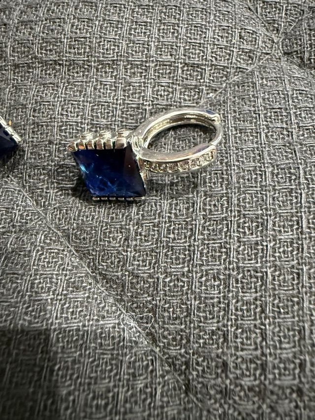 Orecchini argento con zaffiro blu