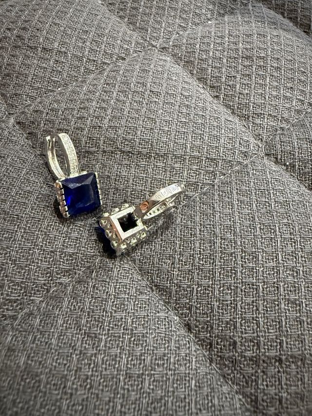 Orecchini argento con zaffiro blu