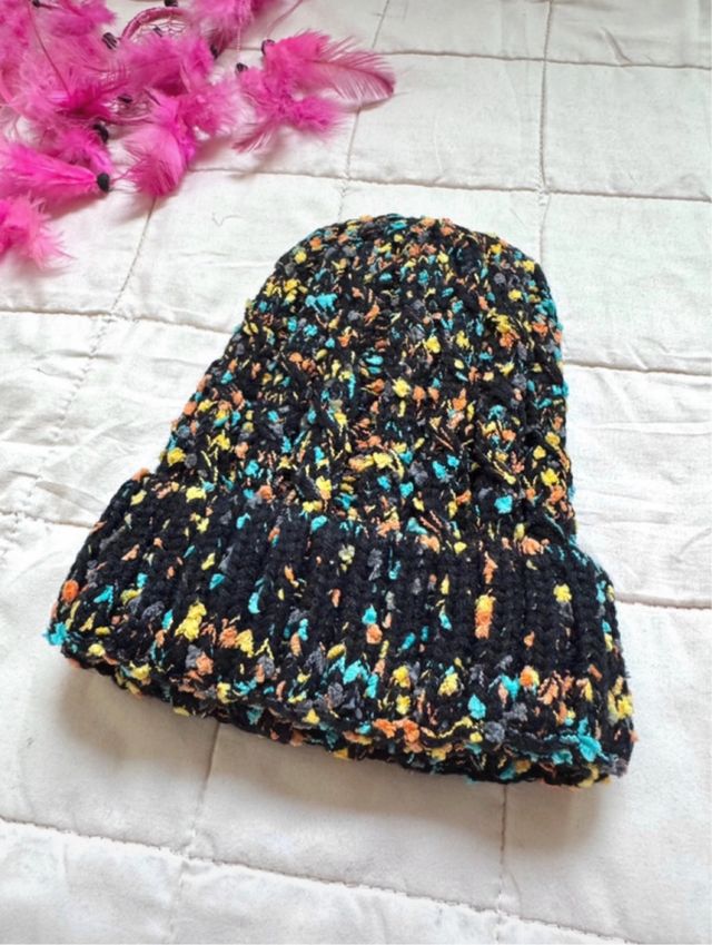 Berretto nero multicolor