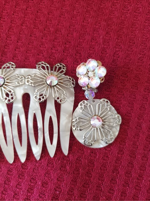 Peina y pendientes nacar