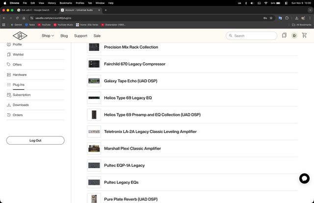 Cuenta iLok Universal Audio, Luna Pro, Sound toys,