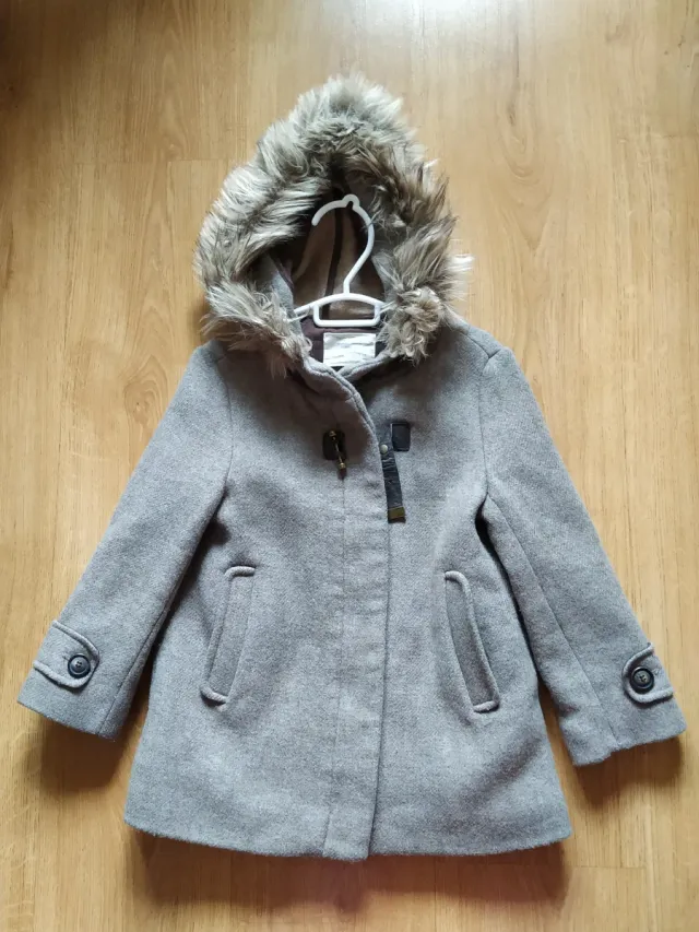 Abrigo paño niña gris Zara talla 6 años