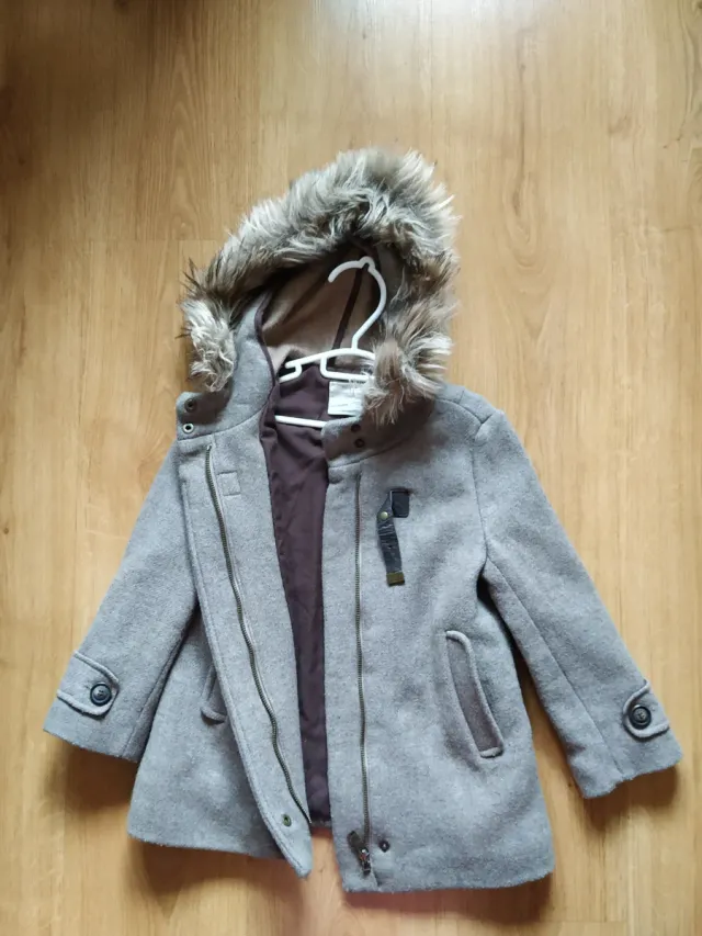 Abrigo paño niña gris Zara talla 6 años