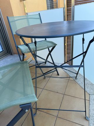Mesa y 2 Sillas Plegables Balcón