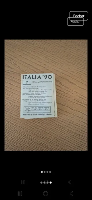 Panini Copa do Mundo Italia 90 -  81 Figurinhas