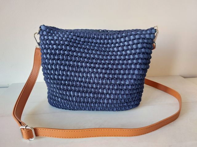 Bolso crochet azul nuevo