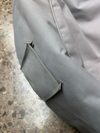 2 butacas puffs beige/gris poliéster