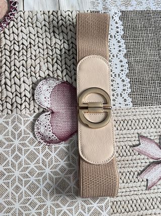 Cintura donna elasticizzata color nocciola