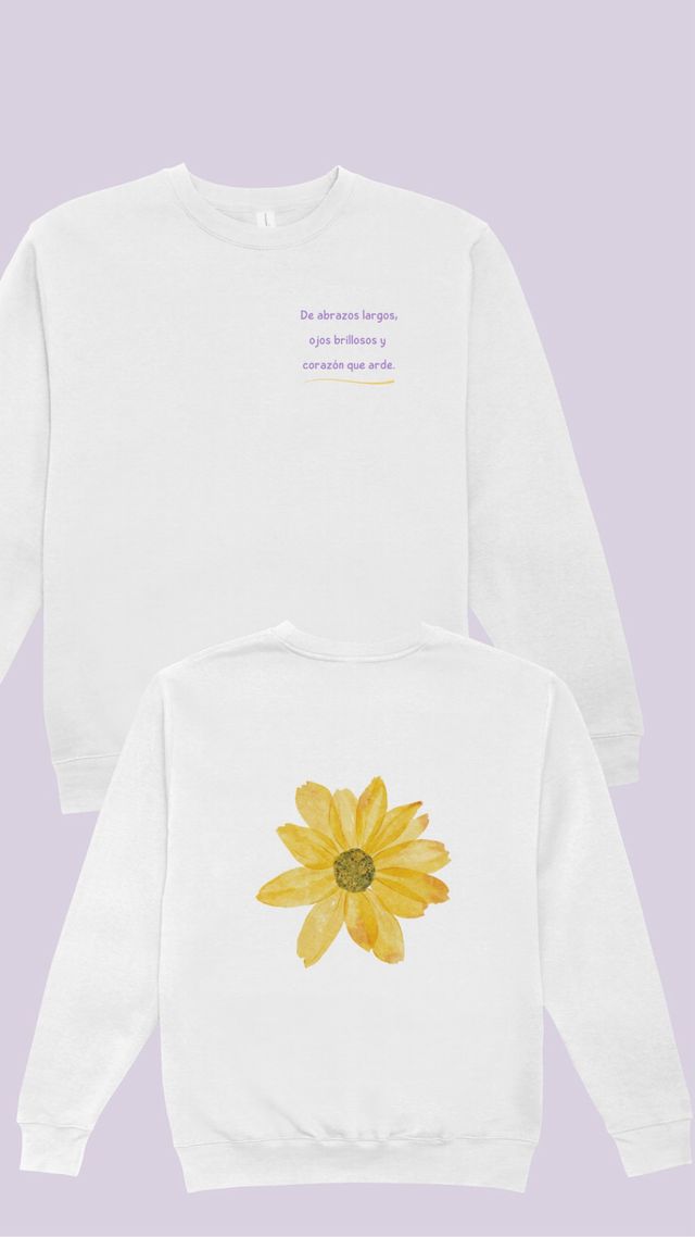 Sudadera blanca con flor amarilla. S/M/L/XL/2XL