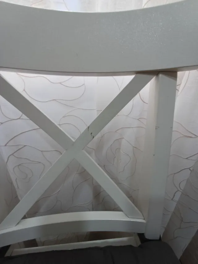 Juego de 6 sillas de comedor blancas