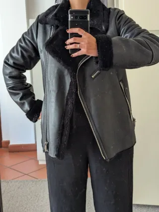 Montone Ecopelle Nero Caldissimo - Interno Pellicc