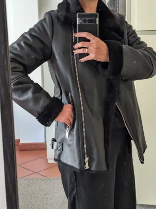 Montone Ecopelle Nero Caldissimo - Interno Pellicc