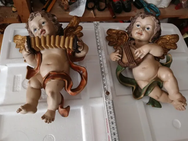 Coppia Angeli Putti da Parete