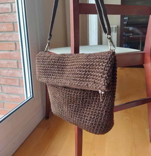 Bolso nuevo crochet bandolera marrón