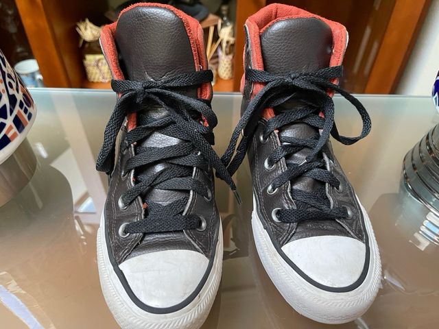 Zapatillas Converse Unisex Piel Marrón/Naranja