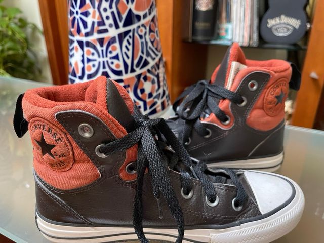 Zapatillas Converse Unisex Piel Marrón/Naranja